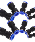 Super Cool 50pc Quick Connect Air Hose Fittings Kit For Pneumatic Tools Push To Plug Pvc Tubing Adapters 4mm To 12mm Outer Diameter Portable Repair Gear black plastic quick-connect fittings