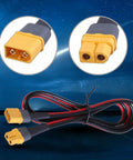 Top Shelf Heavy Duty Male To Female Extension Cord Pure Copper Core with yellow connectors, 12AWG, 16 Feet for RC rigs and battery packs.