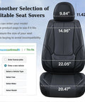Premium Full Seat Cover Set For Cars All Five Seats Waterproof Nappa Leather Front And Rear Car Seat Protector dimensions guide