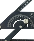 Heavy Duty Anodized Aluminum Angle Finder Protractor 0 To 180 Degrees For Tube And Sheet Metal Bending Layout With Quick Twist Lock Knob 20 Inch Arm, featuring measurement scales.