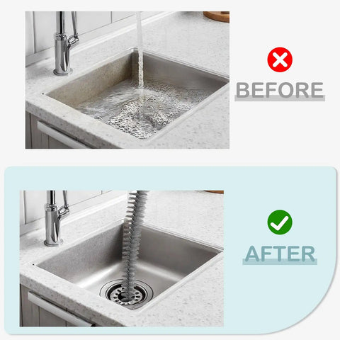 All In One Dryer Vent Cleaning Kit With Refrigerator Coil Brush And Lint Trap Remover For Home Appliances Dryer Filter And Condenser Clean Up Duct Cleaning Tool Set For Vents Coils Traps And Appliances, sink before and after