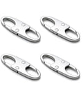 Anti Theft Zipper Clips For Backpacks And Luggage Four Pack Double Opening Carabiner Zipper Locks in Frost Silver
