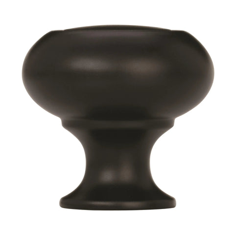 Matte Black Cabinet Knob One And One Quarter Inch Diameter Everyday Heritage Collection For Cabinets Drawers And Furniture