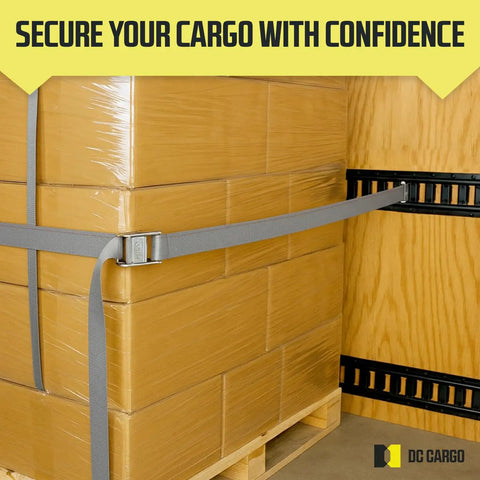 2 Inch By 16 Foot Heavy Duty Cam Buckle Tie Down Straps With E Track Fittings Pack Of 10 securing cargo on pallet