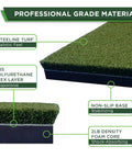 Close-up of Preferred Indoor Golf Hitting Strip Professional Grade Replaceable Hitting Mat With Realistic Fairway Feel Teeline Turf