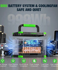 Power Up Anywhere With A 1000W Portable Power Station Featuring 999Wh Battery shown with BMS system and cooling fan details