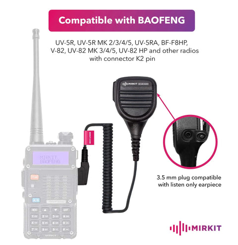 Pro Grade Heavy Duty Shoulder Speaker Microphone For Baofeng UV 5R UV 82 BF F8HP UV 82HP Push To Talk PTT Microphone