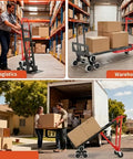 Heavy Duty Stair Climbing Hand Truck With 1000 Pounds Capacity 4 In 1 Convertible Dolly Cart in warehouse and moving scene