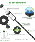Detailed view of Solar Pathway Lights Outdoor 6 Pack Upgraded Super Bright LED With Auto On Off IP65 Waterproof features.