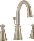 Two-Handle High Arc Bathroom Faucet In Spot Resist Brushed Nickel With Flexible 8 To 16 Inch Widespread Installation Fingerprint Resistant Finish ADA Compliant Temperature Control And Easy Lever Handles