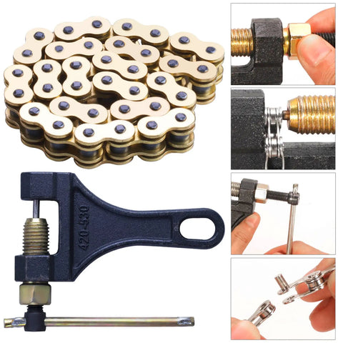 Honda Compatible 520 X Ring Chain And Chain Breaker Kit 120 Links With Connecting Master Link Dope Heavy Duty Motorcycle Upgrade