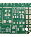 Beginner Soldering Practice Board Kit For Electronics Nerds And Hobbyists 40x100mm with micro pad variety, ruler on top edge.