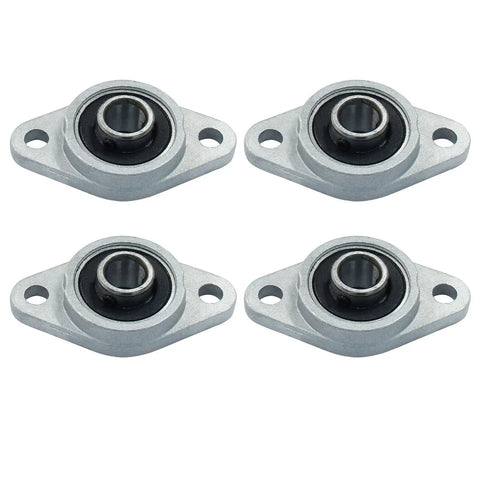 Four Pack KFL08 Flanged Pillow Block Bearings 8 Mm Bore Zinc Alloy Abrasion Resistant Rust Resistant Flange Mounted Beefed Up Shaft Support For Machinery And Equipment, four bearings