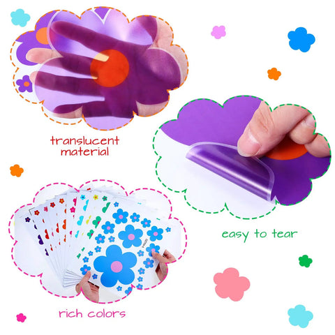 288 Piece Flower Wall Sticker Set Colorful Floral Vinyl Decals For Nursery And Bedroom Peel And Stick Y2K Aesthetic Decor