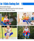 Three In One Convertible Kids Swing Seat With Detachable High Back Support in indoor and outdoor settings, kids playing