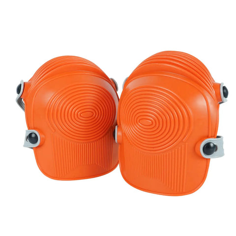 Ultraflex Non-Skid Kneepads With Flexible Design, orange plastic protective gear front view