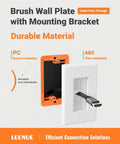Straight Shooting Brush Cable Wall Plate With Sturdy Mounting Bracket To Neatly Tame Hdmi Coax Speaker Wire And Rj45 Ethernet For A Clean Cut Wall Finish, showing a durable design with secure installation.