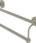 30 Inch Double Towel Bar In Polished Nickel With Concealed Mounting Hardware, Solid Brass Build, Two Bar Design Maximizes Wall Space