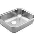 Undermount 23.5 Inch 20 Gauge Stainless Steel Kitchen Sink With Sound Shield Noise Reduction Single Bowl Rear Drain Durable Bar