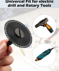 Cut Off Wheel Mounting Mandrel Holder For Three Eighths Inch And One Quarter Inch Arbor Holes Four Pack Die Grinder Accessories For Precise Fit Stable Mounting And Easy Switching shown with drill and rotary tool.