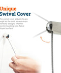 Heavy Duty Steel Cable Picture Hanging Kit With Adjustable Bullet Hooks And Ceiling Mount supports a swivel cover for angled surfaces.