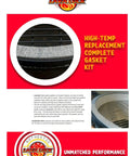 Close-up of High Temp Replacement Gasket Kit for Big Green Egg Ceramic Lids LG XL XXL showcasing gray seal material.