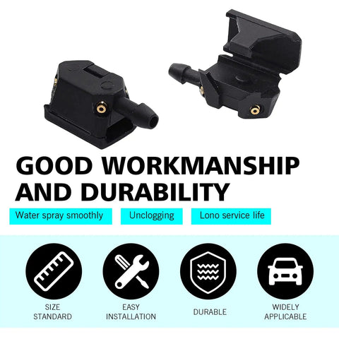 Four Way Windshield Wiper Nozzle For Cars, Trucks, And SUVs, Front Jet Washer Nozzle Retrofit Replacement, Even Water Spray
