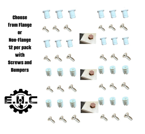 8mm Flanged Plastic Cabinet Hinge Dowel Inserts 12 Pack With Screws And Bumper Pads Real McCoy Replacement Kit For Wobbly Doors Solid DIY Fix For Kitchen Wood Cabinets Quick Install