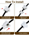 Installation guide for 4 Pack 1 Inch Wall Cable Pass Through Grommets, Plastic Feed Through Bushings for Cables and Wires, white.