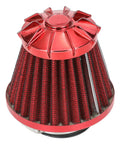 Close-up of a red air filter component for VM22 Carburetor Kit Replacement For Predator 212cc 196cc 224cc Engines And OHV Clone Motors.