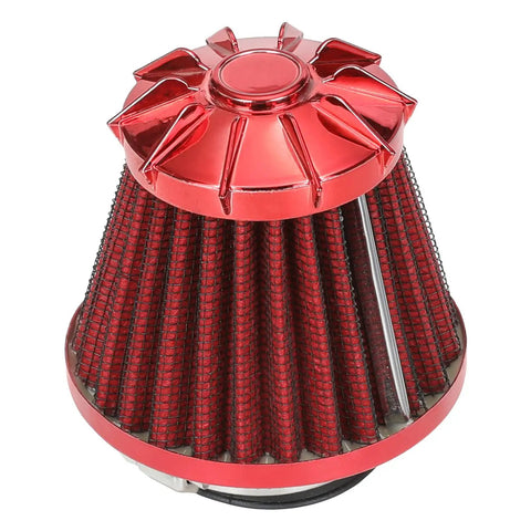 Close-up of a red air filter component for VM22 Carburetor Kit Replacement For Predator 212cc 196cc 224cc Engines And OHV Clone Motors.