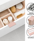 4 Pack Self Adhesive Drawer Pulls Right Angle Aluminum Alloy Invisible Cabinet Handles 70mm Ballet Pink Dope Look For Modern Kitchen Cabinets