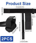 Two Piece Dumbbell Foot Attachment For Leg Extensions And Curls Tibialis Straps For Shin Training And Lower Body Workouts Hamstring Curl Tib Raises Fire Hydrants Clams And More At Home Gym product size diagram with dimensions in centimeters and inches