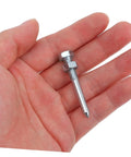 Hand holding a single metal spike from the Metal Lawn Aerator Shoes With Spikes 20 Piece Set For Quick Soil Aeration