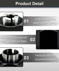 Heavy Duty Router Collet Set Packing 1/2 And 1/4 Inch Bushings showing 3-split hardened steel design and hexagonal features.