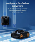 4H Cordless Robotic Pool Vacuum For Inground And Above Ground Pools With Smart Navigation AI Timer App Control Auto Parking And Floor Wall Waterline Cleaning In Black shown on pool floor.