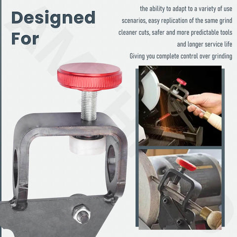 Attachment For Woodturning Tools That Fits Wolverine Grinding Jig, Vari-Grind Style Precision Clamp With Enhanced Grip
