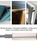 4 Pack Push To Open Cabinet Latches For Cabinets And Drawers Easy Install Iron And Plastic Hardware For Closets And Doors Durable.