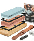 Actual Grit Whetstone Set With 400 1000 3000 8000 Grits For Knife Sharpening Pro Grade Silicon Carbide Stones Wet Stone Kit