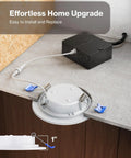 24 Pack 4 Inch LED Recessed Lights With Junction Box, Canless Ceiling Downlights, 850 Lumen installation example