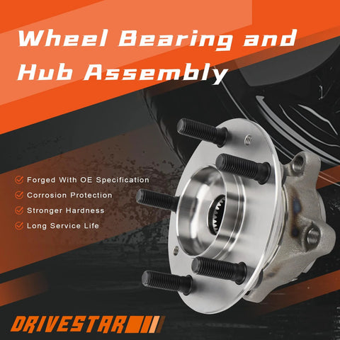 Beefed-Up Rear Wheel Bearing And Hub Assembly For Mazda CX-3 2016 2017 2018 2019 2020 2021 5 Lug Without ABS Fits Rear Left And Right AWD