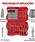 26 Piece Bolt Extractor Kit With Screw And Drill Bit Set Multi-Spline And Spiral Extractors For Broken Studs And Fittings