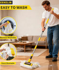 Heavy Duty Commercial Mop With 54 Inch Handle And 53 Inch Stainless Steel Mop Handle Wet Cotton Mop Head For Home Workshop Garage Floors Industrial Grade Beast Wet Mop Yellow used on wooden floor.