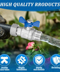 Heavy Duty Garden Hose Shut Off Valve Set 2 Pack 3/4 Inch GHT Full Flow Ball Valve With 360 Degree Rotatable Connector Solid Stainless Steel Easy Shutoff Leak Free Water Control on hose