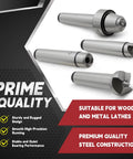 MT2 Wood Lathe Live Center Set With 4 Piece Spur Cup Kit Arbor Drive Driver And Five Eighths Inch Spur Center, durable steel