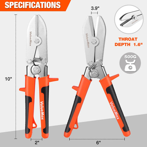 Two ValueMax 5-blade hand crimpers with orange/black handles, metal blades, front view