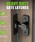 Heavy Duty 90 Degree Gate Latch For Barn Doors And Sliding Doors, Flip Latch Bolt Lock In Zinc Alloy With Matte Black Finish