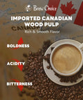 Top Shelf Small Coffee Filters For Kalita Wave 155 One To Two Cup Canadian Wood Pulp Pack Of 100 near coffee beans and cup.