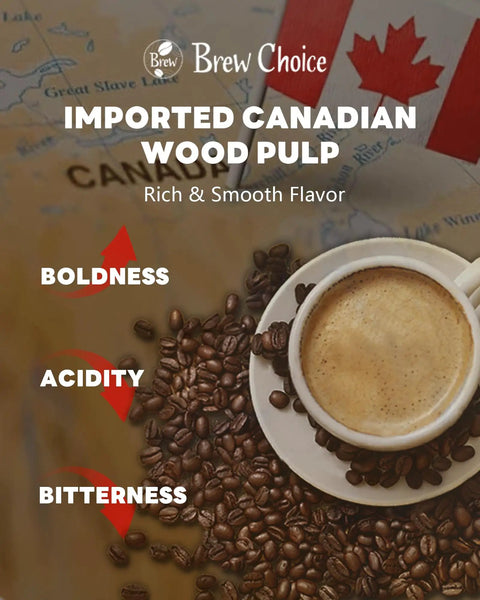 Top Shelf Small Coffee Filters For Kalita Wave 155 One To Two Cup Canadian Wood Pulp Pack Of 100 near coffee beans and cup.