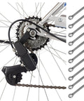 Stainless Steel Cotter Pins For Bike Brake Pads 10 Piece Set shown beside a bicycle disc brake system installation